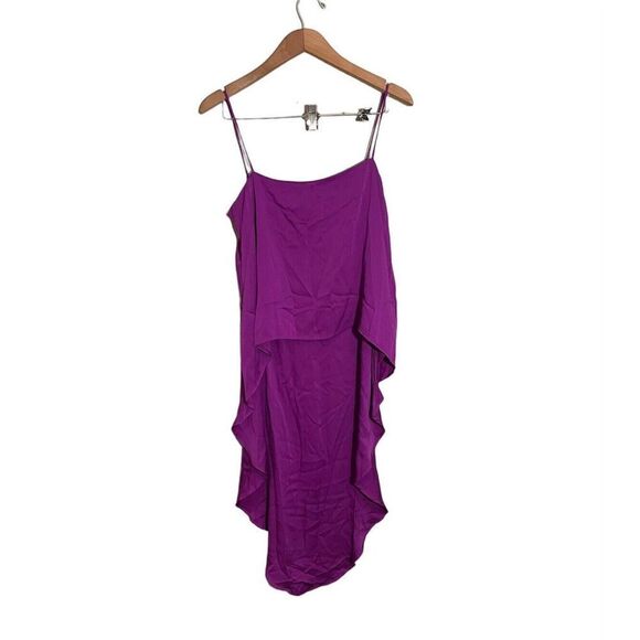 Milly Silk Cascade High Low Top‎ Women’s Medium Sleeveless Purple - Picture 1 of 6